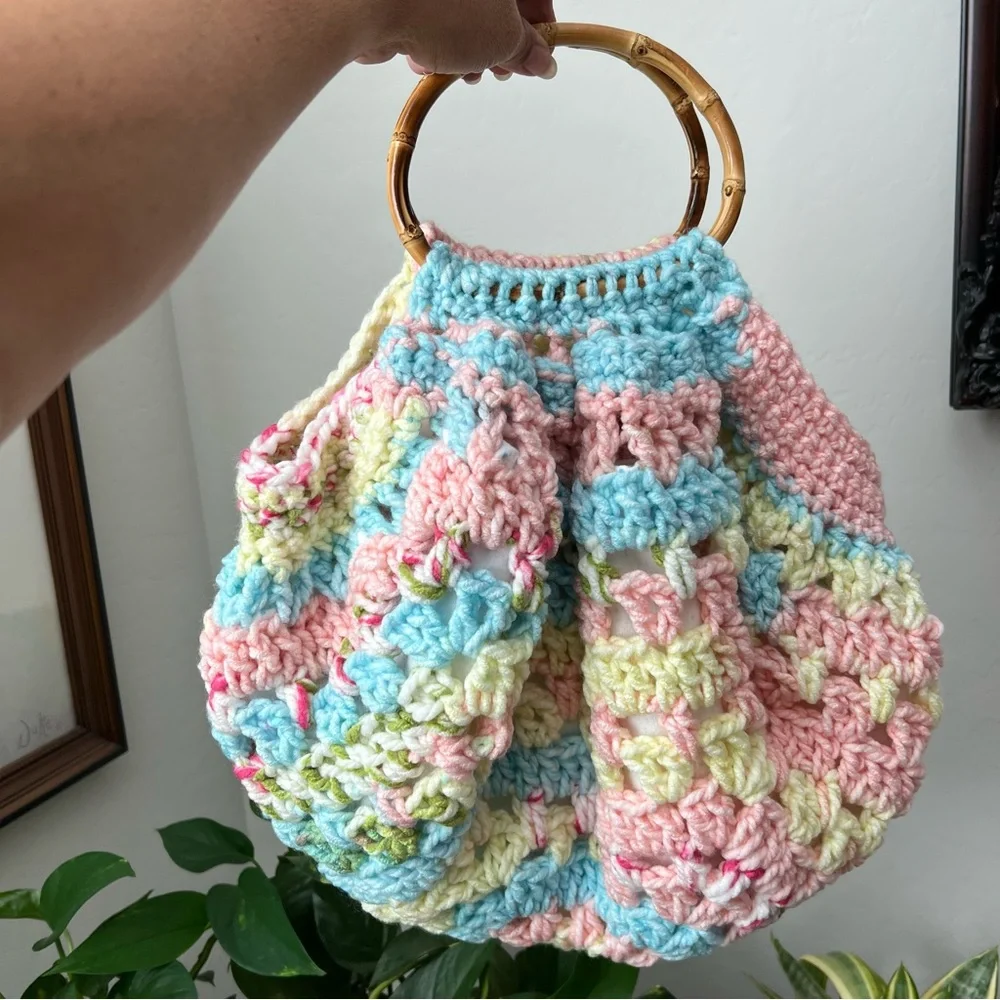 Handmade Crochet Hobo Handbag